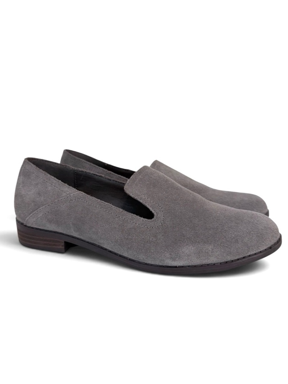 Lucky Brand Elafina Suede Loafers Grey Taupe 38 (US 7.5)